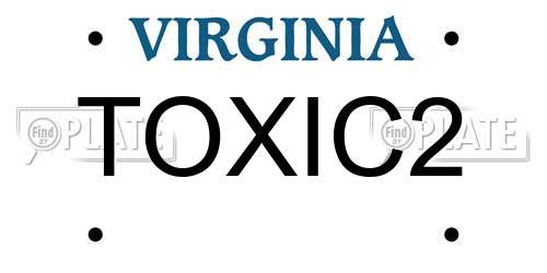 TOXIC2 Virginia License Plate