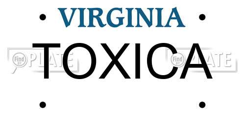 TOXICA Virginia License Plate