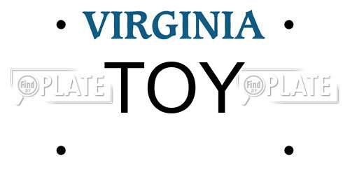 TOY Virginia License Plate