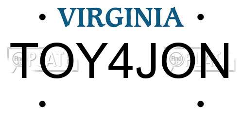 TOY4JON Virginia License Plate