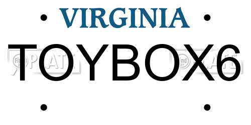 TOYBOX6 Virginia License Plate