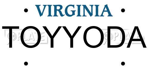 TOYYODA Virginia License Plate