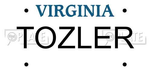 TOZLER Virginia License Plate