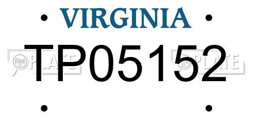 TP05152 Virginia License Plate