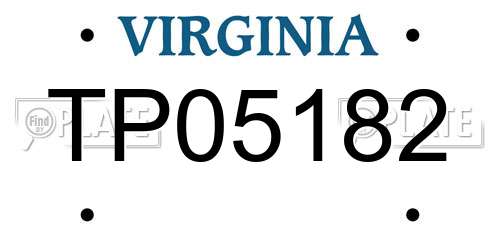 TP05182 Virginia License Plate