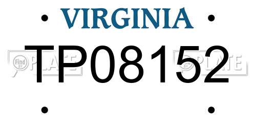 TP08152 Virginia License Plate