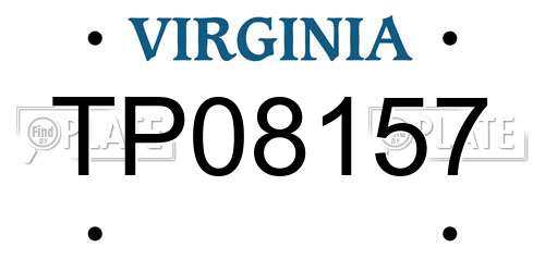 TP08157 Virginia License Plate