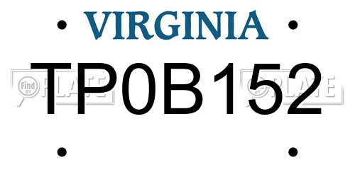 TP0B152 Virginia License Plate