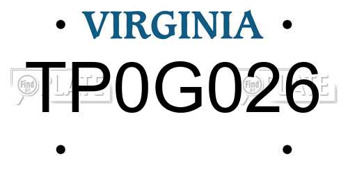TP0G026 Virginia License Plate