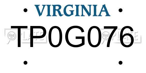 TP0G076 Virginia License Plate