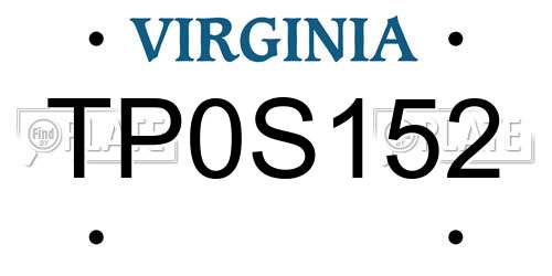 TP0S152 Virginia License Plate