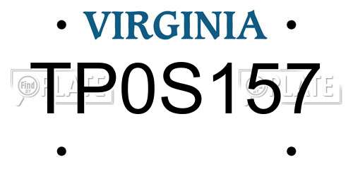 TP0S157 Virginia License Plate