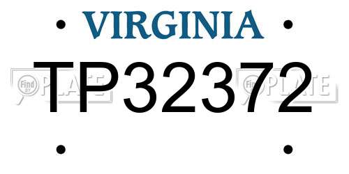 TP32372 Virginia License Plate