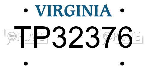 TP32376 Virginia License Plate