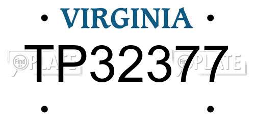 TP32377 Virginia License Plate