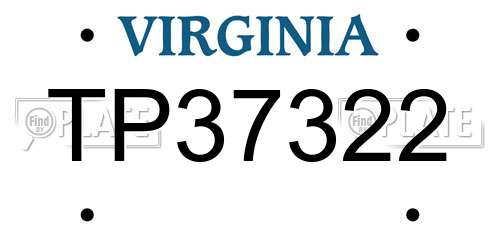 TP37322 Virginia License Plate