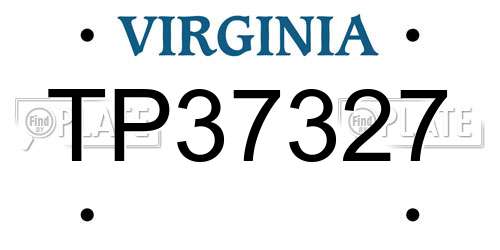 TP37327 Virginia License Plate