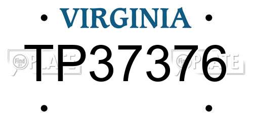 TP37376 Virginia License Plate