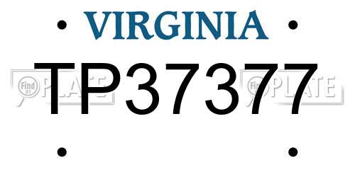TP37377 Virginia License Plate
