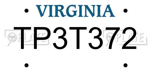 TP3T372 Virginia License Plate