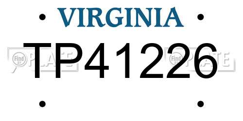 TP41226 Virginia License Plate