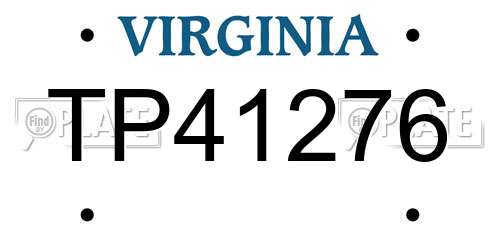TP41276 Virginia License Plate