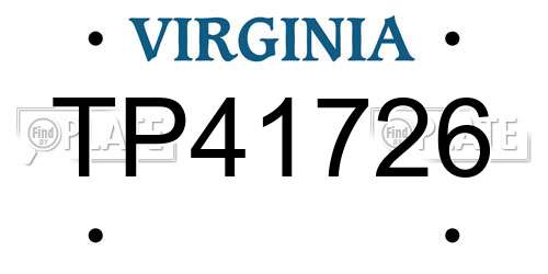 TP41726 Virginia License Plate