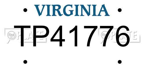TP41776 Virginia License Plate