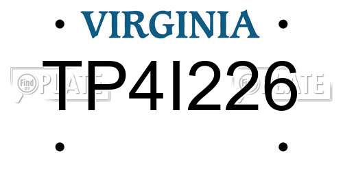 TP4I226 Virginia License Plate