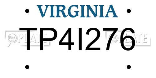 TP4I276 Virginia License Plate
