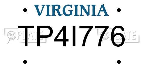 TP4I776 Virginia License Plate