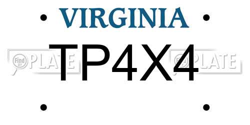 TP4X4 Virginia License Plate