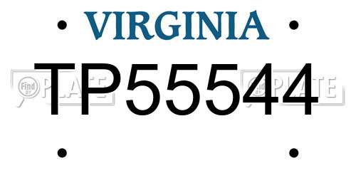 TP55544 Virginia License Plate