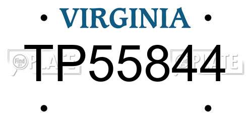 TP55844 Virginia License Plate