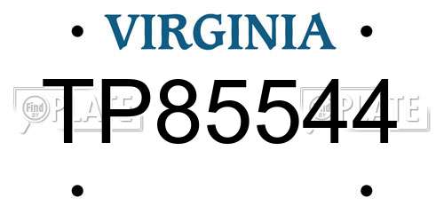 TP85544 Virginia License Plate