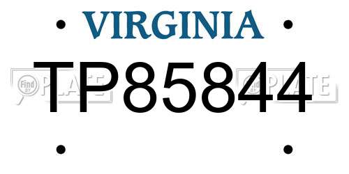 TP85844 Virginia License Plate