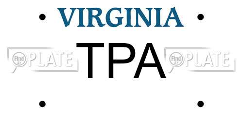 TPA Virginia License Plate
