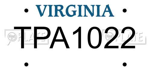 TPA1022 Virginia License Plate