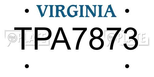 TPA7873 Virginia License Plate
