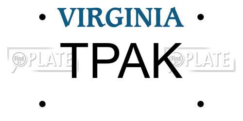 TPAK Virginia License Plate