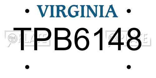 TPB6148 Virginia License Plate