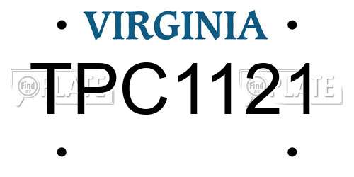 TPC1121 Virginia License Plate