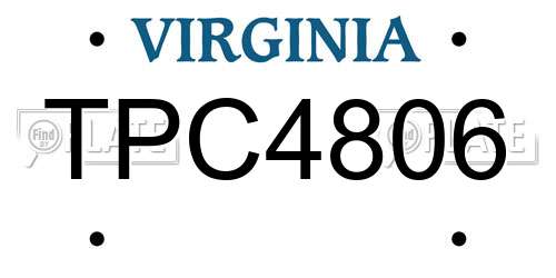 TPC4806 Virginia License Plate