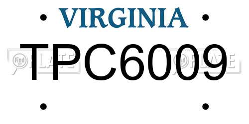 TPC6009 Virginia License Plate