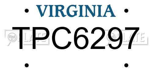 TPC6297 Virginia License Plate