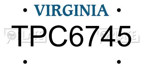 TPC6745 Virginia License Plate