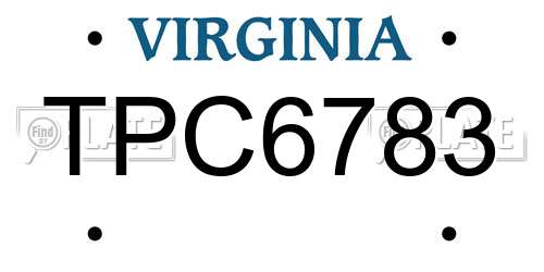 TPC6783 Virginia License Plate