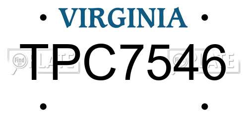 TPC7546 Virginia License Plate