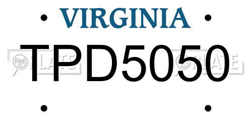 TPD5050 Virginia License Plate