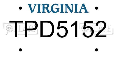 TPD5152 Virginia License Plate